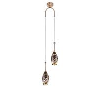 HMASNSEIY Lámpara Colgante de Cristal con Burbujas LED Moderna, lámpara Colgante Lineal Larga para vestíbulo, Escalera, Entrada, lámpara Colgante de Techo de 2 Luces en Oro Negro de Mediados de Siglo