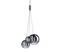 HMASNSEIY Lámpara Colgante de Techo con Bola de Cristal de 3 Luces LED Moderna, lámpara Colgante de Isla de Cocina Sencilla, lámpara Colgante de 3 Luces para Comedor (Gris), Fabricada en China