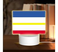 HMBGFW Bandera del Cantón de Mecklemburgo, luz nocturna rectangular de acrílico, luces nocturnas con 3 modos de luz, puerto USB, perfecta para dormitorios y baños