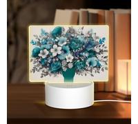 HMBGFW Blooming Flowers - Luz nocturna rectangular acrílica con 3 modos de luz, puerto USB, perfecta para dormitorios y baños