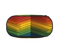 HMBGFW Bonito estuche rectangular de bloques de color, estuche rosa y negro, diseño de impresión completa, tela Oxford 300D