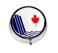 HMBGFW Caja de almacenamiento de pastillas The Flag of Scarborough, compacta con 3 espacios, pastillero circular portátil de metal, perfecto para viajes, cartera o uso de bolsillo