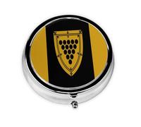HMBGFW Cornwall County Flag - Caja de almacenamiento de pastillas compacta con 3 espacios, pastillero circular portátil de metal, perfecto para viajes, cartera o uso de bolsillo