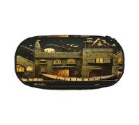 HMBGFW Dream Castle - Estuche para lápices rosa y negro, diseño de impresión completa, tela Oxford 300D