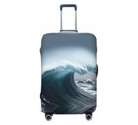 Hmbgfw Funda protectora de equipaje de viaje con olas gigantes en el océano, se adapta a maletas de 45,7 a 81,3 cm, accesorios de viaje, Negro -, L