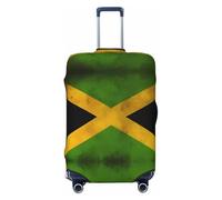 Hmbgfw Funda protectora para equipaje de viaje con la bandera de Jamaica antigua, se adapta a maletas de 45,7 a 81,3 cm, accesorios de viaje, Negro -, S