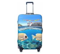 Hmbgfw Happy Ocean - Funda protectora de equipaje de viaje para vacaciones de 18 a 32 pulgadas, accesorios de viaje, Negro -, M