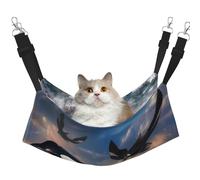 HMBGFW Jumping Killer Whales and Birds of Prey - Hamaca colgante reversible para gatos, suave, transpirable, con cama colgante de doble cara para perros pequeños y conejos