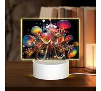 HMBGFW Luz nocturna acrílica rectangular con diseño de trompeta abstracta, luces nocturnas con 3 modos de luz, puerto USB, perfecta para dormitorios y baños