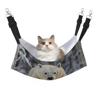 HMBGFW Polar Bear in The Snow - Hamaca colgante reversible para gatos, suave, transpirable, con cama colgante de doble cara para perros pequeños y conejos
