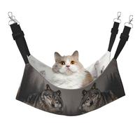 HMBGFW Two Wolves in The Snow - Hamaca colgante reversible para gatos, suave, transpirable, con cama colgante de doble cara para perros pequeños y conejos