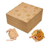 HMCEY 100 Piezas Papel Encerado para Alimentos 25 X 25 CM,Papel Cocina Antigrasa,Papels para Envolver Mantecados,Food Paper para Polvorones,Hamburguesa,Sándwiches,Panes,Papas Fritas