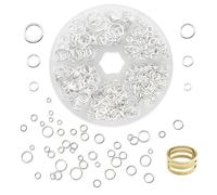 HMCEY 1010 Piezas Anillo de Salto Metal,Anillos de Salto Abiertos,Anillas Bisuteria,JumpRings,Anillas Metal Pequeño,Arandelas Metalicas Manualidades para Collares Pendientes-4/5/6/8/10/12 mm