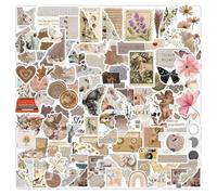 HMCEY 120 Piezas Pegatinas Vintage Scrapbooking,Aesthetic Stickers para Bullet Journal,Pegatina Decorativas Album Fotos,Journaling Stickers para Laptop para maletas, Bcicleta, Álbumes de Recortes