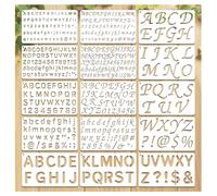HMCEY 15 Piezas Plantillas de Letras y Numeros 15 X 25 CM,Stencil Plantillas Decorativas para Pintar,Plantilla Bullet Journal Reutilizables,Plantilla de Dibujo Pared para Álbum de Recortes, Scrapbook