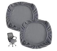HMCEY 2 Piezas Funda Elástica Silla Oficina, Fundas Sillas Ajustables Lavables, Funda Asiento Silla Gamer, Fundas Protectoras para Sillas, Funde Cubre Asientos para Sillass para Comedor, Cocina -Gris