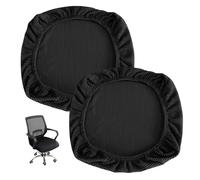 HMCEY 2 Piezas Funda Elástica Silla Oficina, Fundas Sillas Ajustables Lavables, Funda Asiento Silla Gamer, Fundas Protectoras para Sillas, Funde Cubre Asientos para Sillass para Comedor, Cocina -Negro