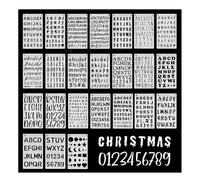 HMCEY 24 PCS Plantillas de Numeros y Letras Para Pintar 15 X 25 CM,Stencil Plantilla Spray Graffiti,Plantilla Decorativas para Paredes,Plantillas para Pintar Muebles,Material para Dibujos para DIY