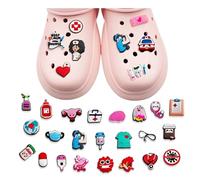 HMCEY 30 Piezas Pines Zapatos,Pin para Zuecos Enfermeria,Adornos de Zapatos Diy,Dibujos Animados Pines Medicina,Shoe Charms,Accesorios Sandalias,Decoración Pin Sanitarios para Adultos, Niños y Niñas