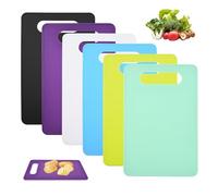 HMCEY 6 Piezas Tabla Cortar Cocina Plastico,Tabua de Corte de Cocina,Antideslizante Tabla Cortar Colores,Tablas para Picar,Tablas Alimentos,Cutting Board Plastic,Chopping Board para Frutas,Verduras
