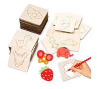 HMCEY 60 Piezas Plantillas para Pintar,Plantillas Madera Manualidades,Stencil Plantilla para Pintura Decorativa,Plantilla Scrapbooking Reutilizables para Dibujos,Paredes,Muebles,Niños,DIY Hogar