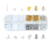 HMCEY 600 Piezas Tuercas Pendientes 12 Estilos,Cierres Pendientes Seguridad,Topes Pendiente Silicona Hipoalergénico,Earring Backs,Accesorios para Hacer Bisuteríapara Recambio, Reparación de Joyas