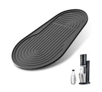 HMCEY Alfombrilla de Silicona para Sodastream Crystal 3.0, Alfombrilla de Goteo para Platos,Escurreplatos Negro,Tapete Escurridor Cocina Antideslizante,Dish Drying Mat Impermeable-30.15 X 18.2 CM