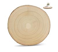 HMCEY Discos de Madera Redondos 30-35 CM,Rodajas de Madera Manualidades,Circulo Maderas Grande Natural,Troncos Maderas Decoracion,Posavasos de Madere para Pintar para Bricolaje, Pintura y Pirograbador