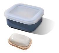 HMCEY Jabonera de Viaje con Tapa 12 X 8.5 X 4.5 CM,Jaboneras para Pastillas de Jabon,Soap Dish,Organizador Jabon Portátil,Soporte de Jabón para Ducha Impermeable para Baño, Gimnasio - Azul Marino