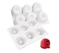 HMCEY Moldes de Silicona Frambuesa,Moldes Postres 6 Cavidades,Moldes Reposteria Silicona,Molde Tarta Mousse,Moldes Gominolas,Moldes para Gelatina,Molde Chocolate Reutilizable para Bizcocho,Dulces