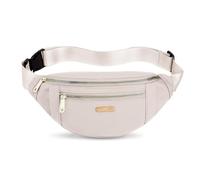 HMCEY Riñonera Mujer Hombre,Bolsa Cintura Viaje,Fanny Pack Waist,Belt Bag Bum,Riñonera Deportiva de Pecho Ajustable,Bolsos Bandolera Cruzados,Bolso de Hombro para Compras, Trabajo, Compras - Blanco