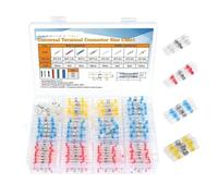 HMCOCOOFM Kit de 500 conectores de empalme aislados for cables eléctricos con terminales termorretráctiles mixtos y manguitos de soldadura.