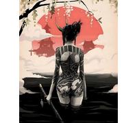 HMDKHI Póster japonés Bushido, imágenes de ninjas samurai, póster de Monte Fuji, sin marco (JP-06, 1 unidad, 20 x 30 cm)