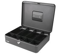 HMF 10019-02 Caja de caudales con compartimientos para monedas y billetes 30 x 24 x 9 cm, negro