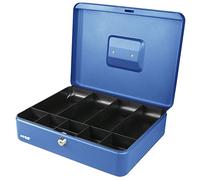 HMF 10019-05 Caja de caudales con compartimientos para monedas y billetes 30 x 24 x 9 cm, azul