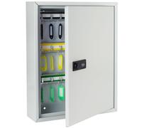 HMF 13642-07 Armario para llaves con código numérico, caja para llaves grande, 42 ganchos, 35 x 27 x 8 cm, gris claro