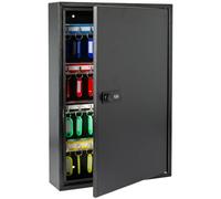 HMF 13664-02 Armario para llaves con código numérico, caja grande para llaves | 64 ganchos | 45 x 30 x 8 cm | negro