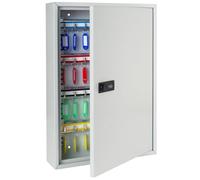 HMF 13664-07 Armario para llaves con código numérico, caja grande | 64 ganchos | 45 x 30 x 8 cm | gris claro