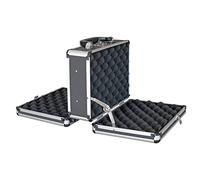 HMF 14411-02 Maleta de Aluminio para 2 Pistolas | Doble Cara | 31 x 26 x 15 cm | Negro