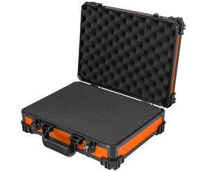 HMF 15500 Maletín de Transporte con Espuma Alveolada, Maletín Universal | 39 x 29 x 12 cm, naranja