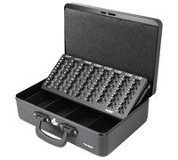 HMF 22037-02 Caja de caudales para contar y transportar dinero 36 x 25 x 11 cm, negro