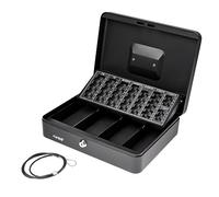 HMF 42151-02 Caja de seguridad con contador de monedas y cable de seguridad | 30,5 x 24 x 9 cm | Negro