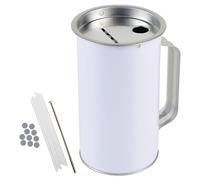 HMF 45000-07 Hucha con Mango, Caja de Dinero, Caja de Ahorros, Caja para Donaciones, 14,5 x 8 cm, Gris Claro