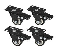 HMF 6710 Ruedas de alta resistencia con freno de poliuretano, 4 unidades, 38 mm, hasta 300 kg, color negro