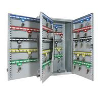 HMF Armario para Llaves Grande de Acero, Caja Llaves Pared con Cerradura para Oficina, administración o Flota de vehículos | 300 Ganchos para Llaves | 55 x 38 x 20,5 cm | Gris Claro