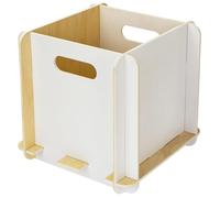 HMF Caja de almacenamiento de madera para estantería, 25 x 25 x 25 cm, color blanco