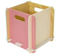 HMF Caja de almacenamiento de madera para estanterías, 25 x 25 x 25 cm, multicolor