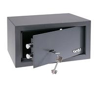 HMF Caja fuerte con llave, caja fuerte para muebles, safe compacto y resistente para hogar u oficina | 31 x 17 x 25 cm | Antracita