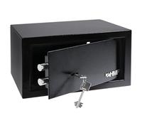 HMF Caja fuerte con llave, caja fuerte para muebles, safe compacto y resistente para hogar u oficina | 31 x 17 x 25 cm | Negro