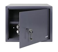 HMF Caja fuerte con llave, caja fuerte para muebles, safe compacto y resistente para hogar u oficina | 38 x 30 x 30 cm | Antracita